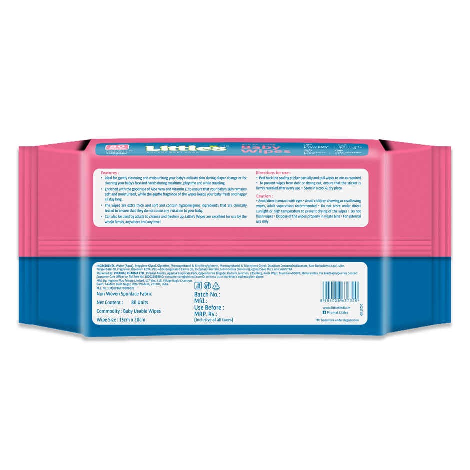 Littles Expert Baby Care Soft Cleansing Baby Wipes with Lid|Extra Thick & Moist Wet Wipes for Babys