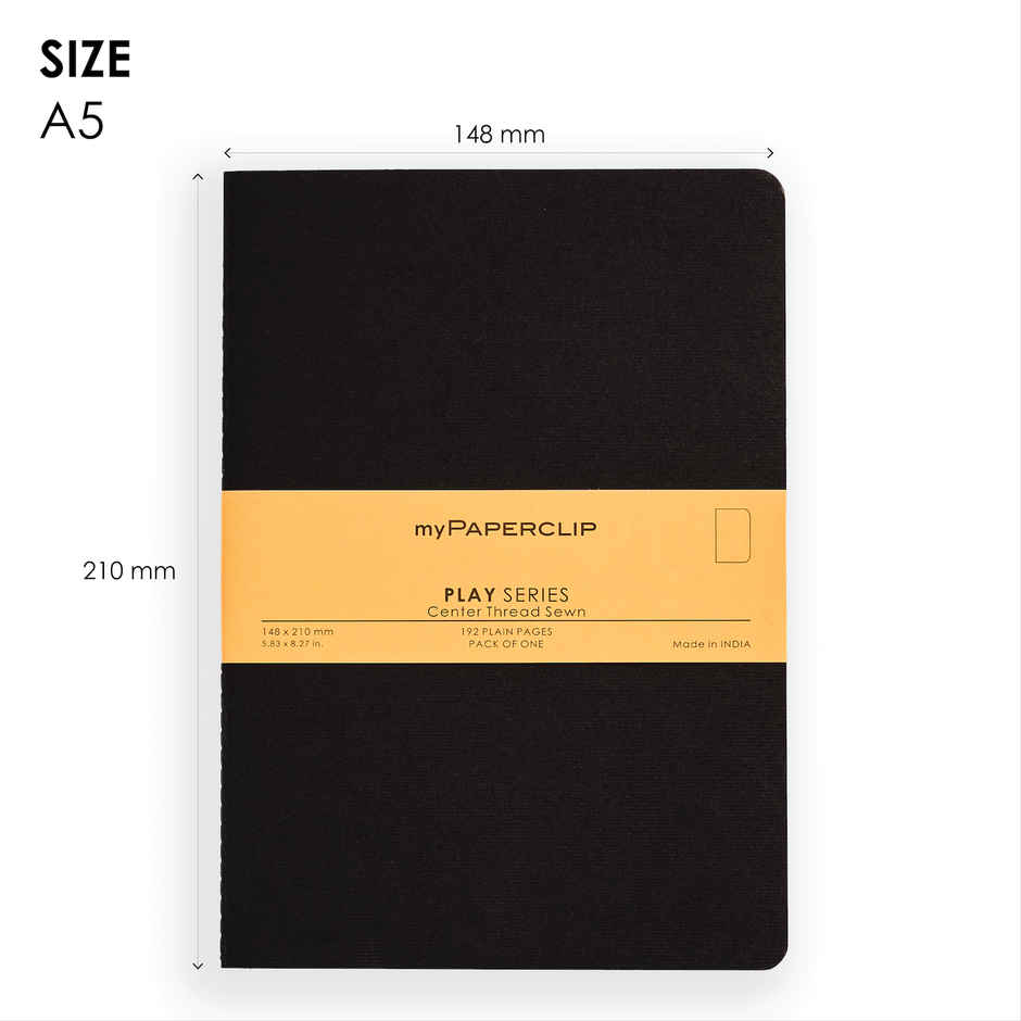 myPAPERCLIP A5 Notebook | Play Series | Black | Colored Paper