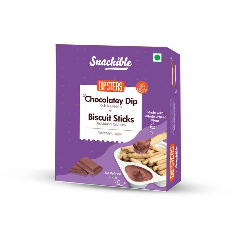 Snackible Biscuit Sticks | With Chocolatey Dip | Made With Jaggery