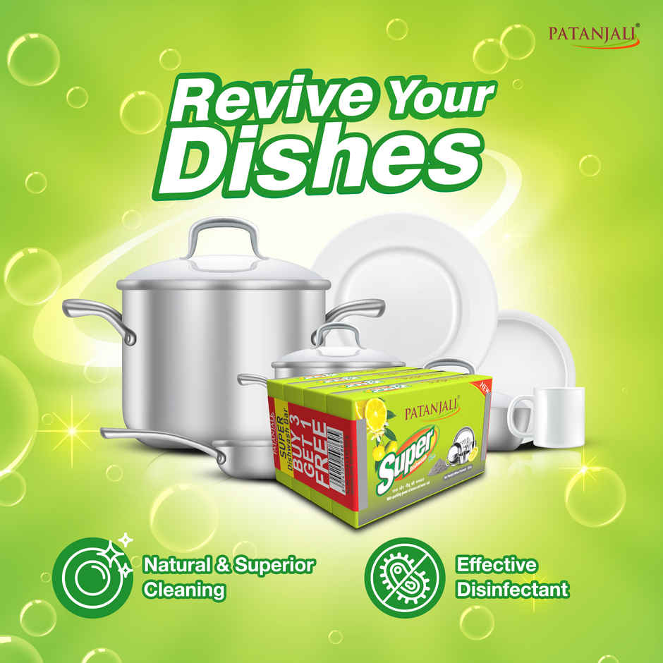 Patanjali Dishwash Bar - Lemon Shine