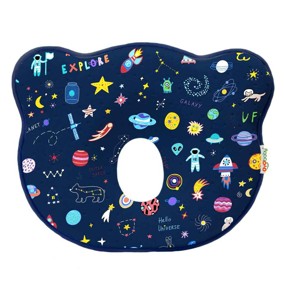 Oyo Baby Memory Foam Baby Head Shaping Pillow, Sky Print - Assorted