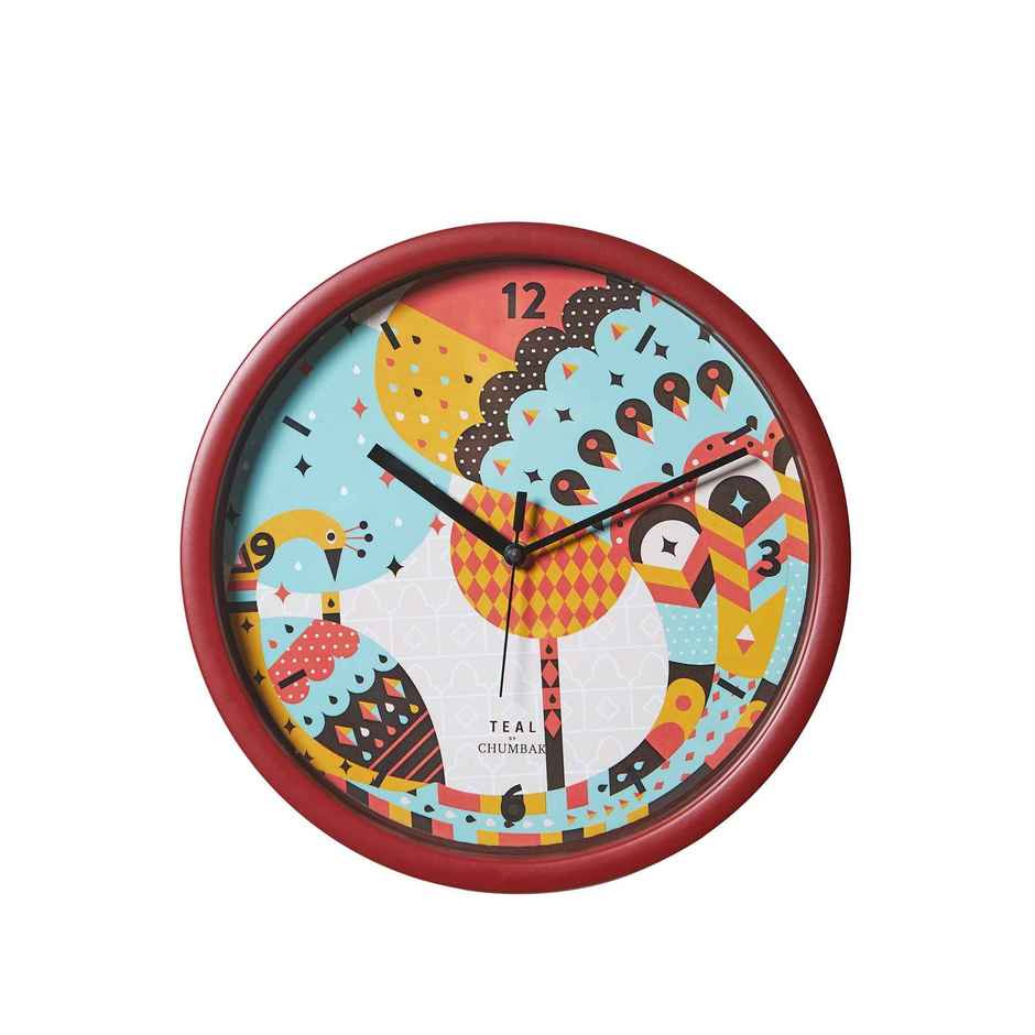 Teal By Chumbak | Peacock Pride Wall Clock | Assorted