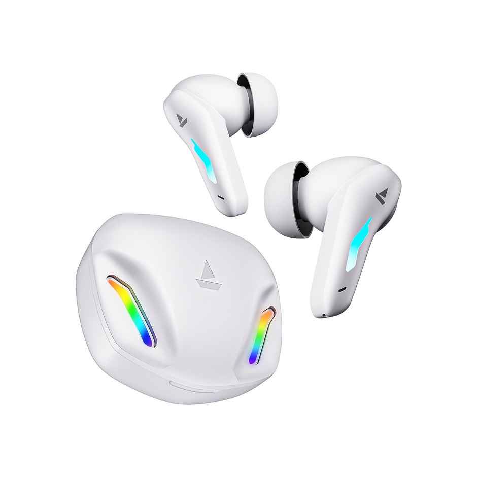 boAt Immortal 100 TWS Earbuds with Beast Mode(40ms Low Latency), 30 HRS Playback & RGB LEDs Bluetooth - White