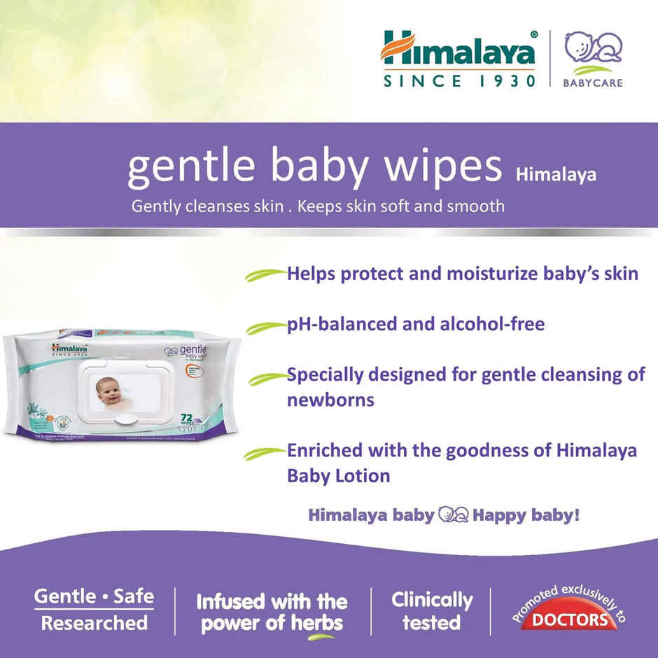 Himalaya Baby Wipes For Babies | White | 0 - 2 years Combo