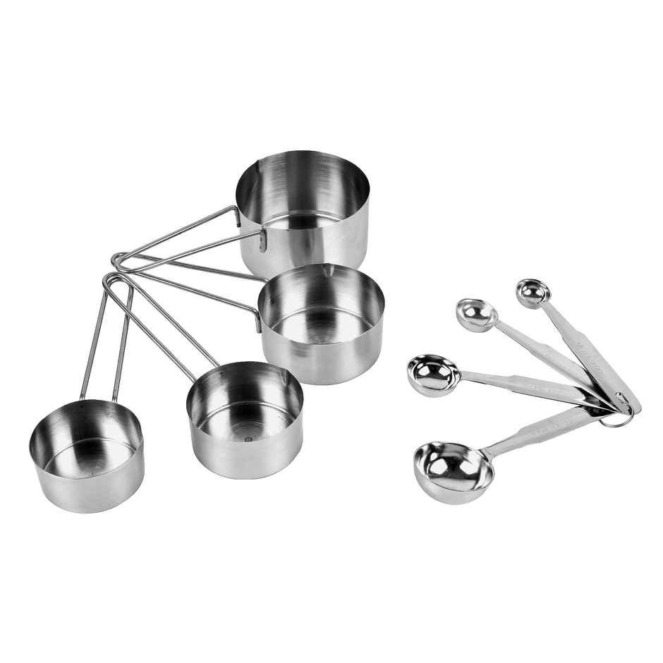 Stainless Steel Stackable Measuring Cups & Spoon Set Combo