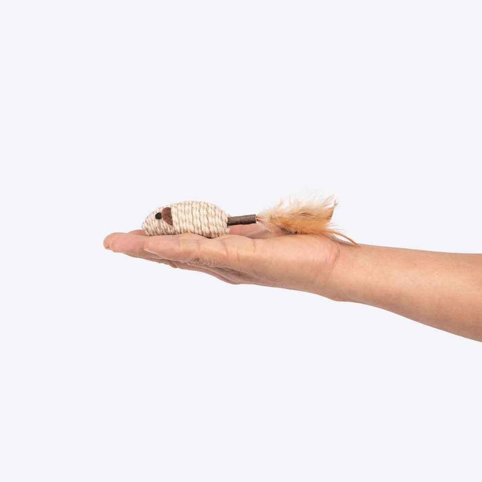 TLC Wiggle Mouse Matatabi Toy for Cats Beige