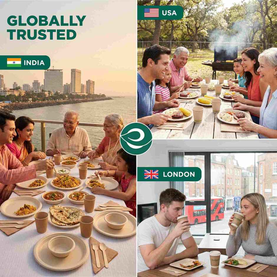 Disposable Meal Tray Plate | 3 Compartment | 10 Count | Eco Soul