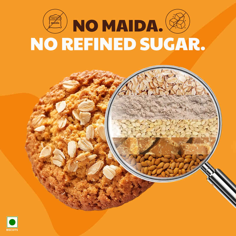 Right Shift Jaggery Oats 0% Maida Cookies | 0% Refined Sugar | With Nuts And Seeds