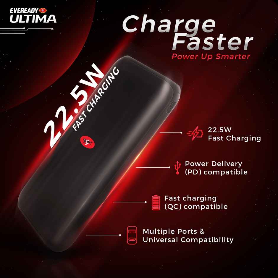 Eveready Ultima 10000 mAh Regular | Power Bank With Cable and Analog Display - PB01