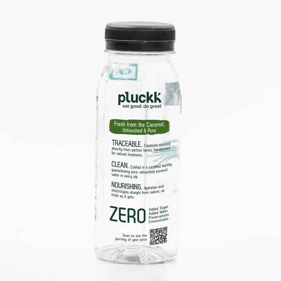 Pluckk Natural Tender Coconut Water | Hydration with Potassium & Electrolytes | No Preservatives
