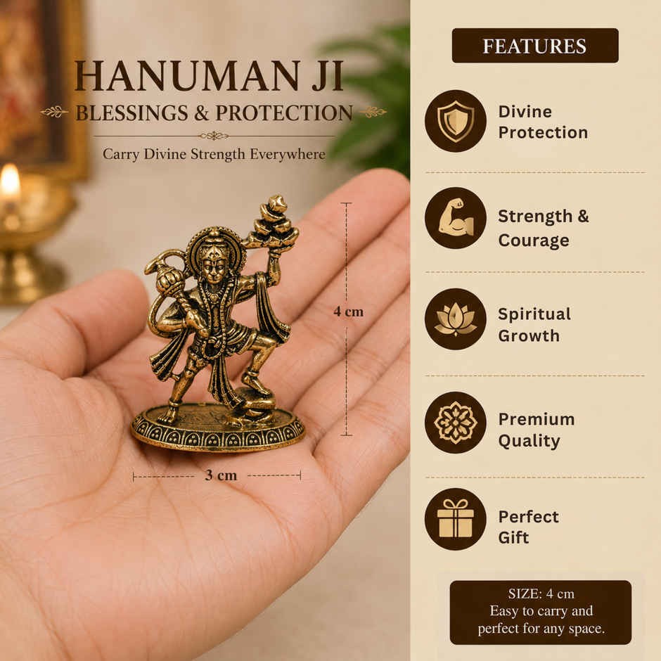 Pure Brass Hanuman Idol | Estoria Collective