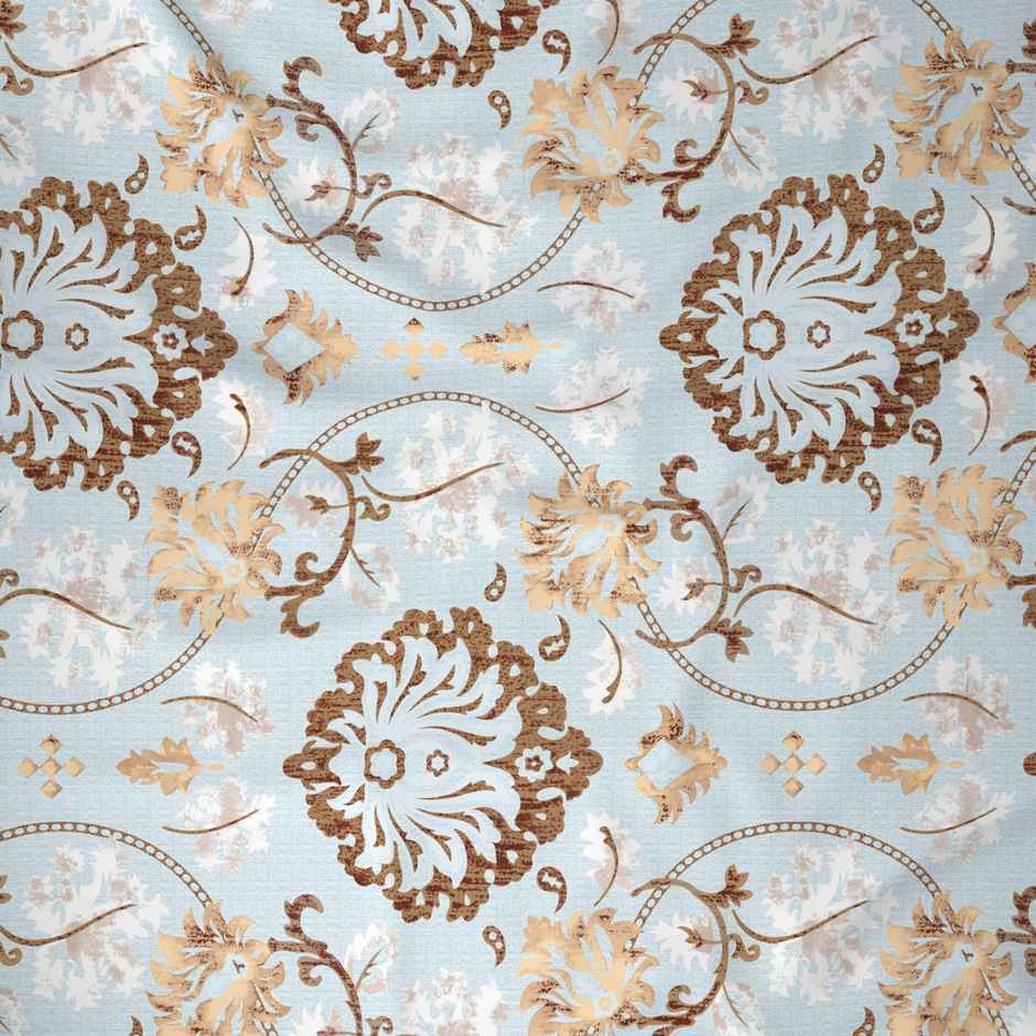 Raymond Home Light Blue Floral Comforter 110 TC Double Bedsheet with 2 Pillow Cover Bedding Set