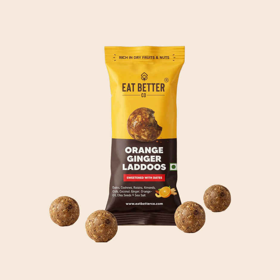 Eat Better Co Orange & Ginger Laddoos High Protein, Truly Natural