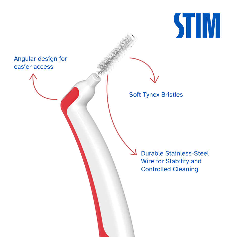 STIM Interdental Angular proxa brush ISO 2 3s For Tight Gaps Easy Cleaning Between Teeth