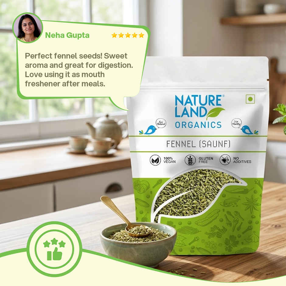 Natureland Fennel Organic Saunf Seeds