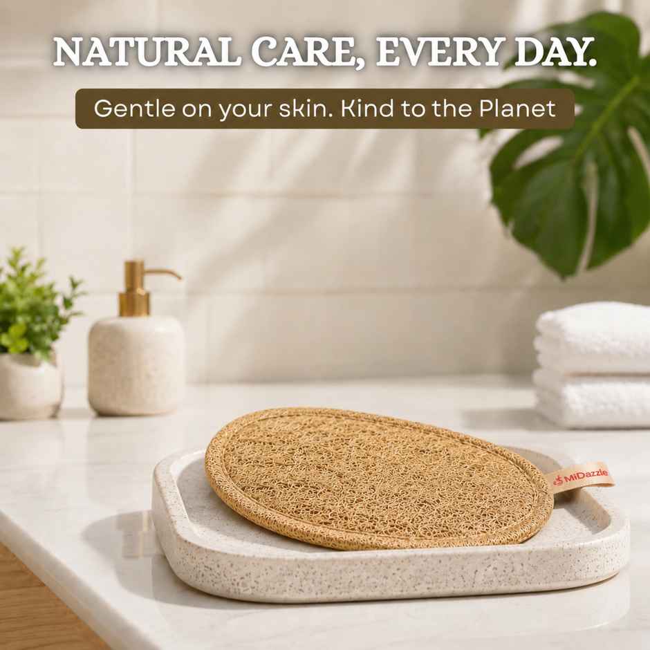 Midazzle 100% Natural Body Scrubber Organic Loofah for Bathing | Oval | MIOL6102