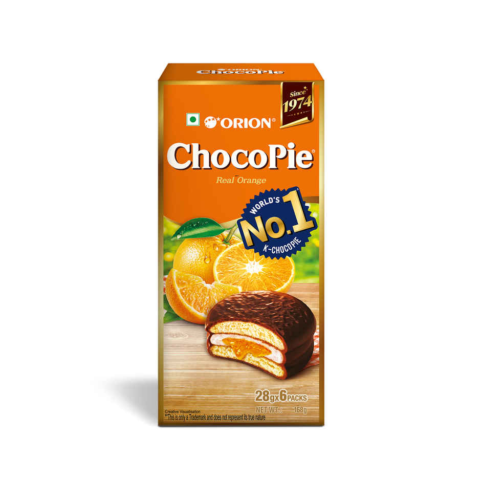 Orion Orange Choco Pie | Centre|Filled Biscuit