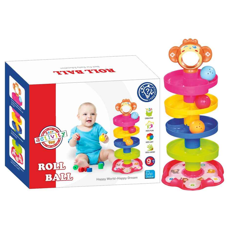 Toybharat 4-Layer Ball Drop & Roll Tower | Educational Toy for Toddlers with Spinning Balls