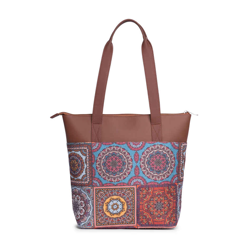 Zouk Multicolour Mandala Print Everyday Tote Bag - Multicolour