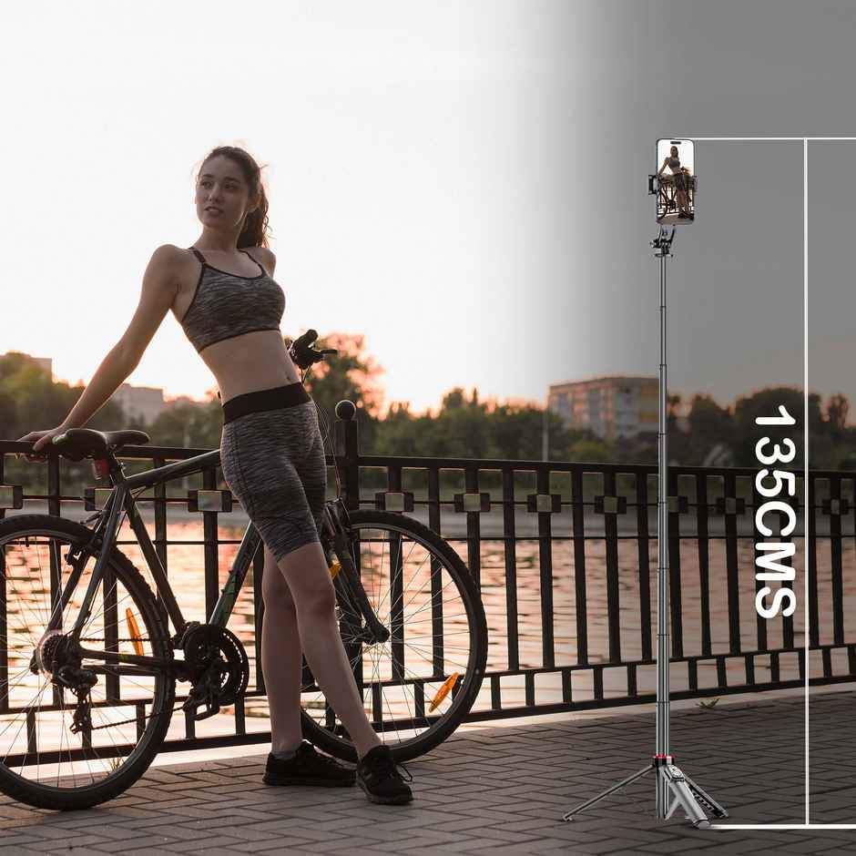 K7 Magnetic Bluetooth Selfie Stick Tripod | Compatible with Smartphones, GoPro, Ring Light | Black