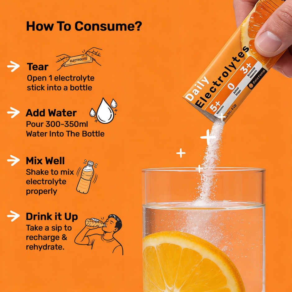 What's Up Wellness Daily Electrolytes For Everyday Hydration Zesty | Orange Flavour