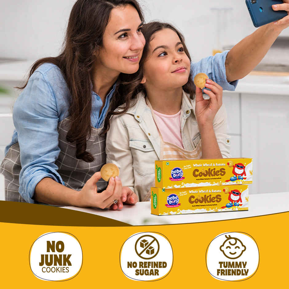 Bebe Burp Organic Baby Food Cookies Combo | Ragi,Whole Wheat,Oats Cookies | Pack of 3