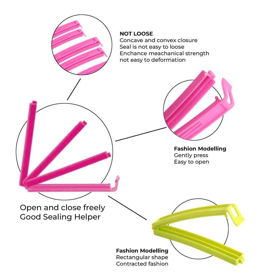 Cutting EDGE 18 Pcs Plastic Snack Bag Packet Sealing Clip For Kitchen | Multicolor