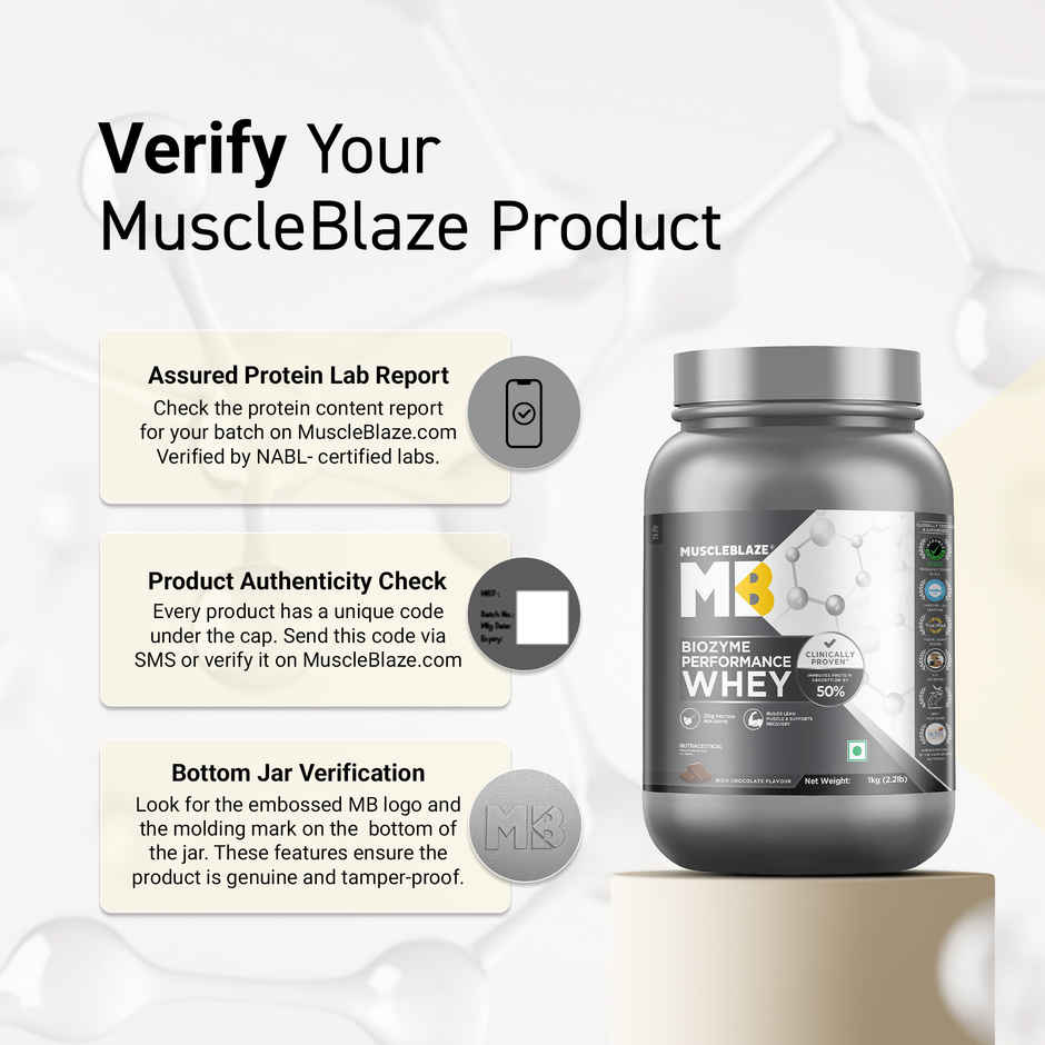 MuscleBlaze Biozyme Performance Whey Protein Powder (Rich Chocolate)