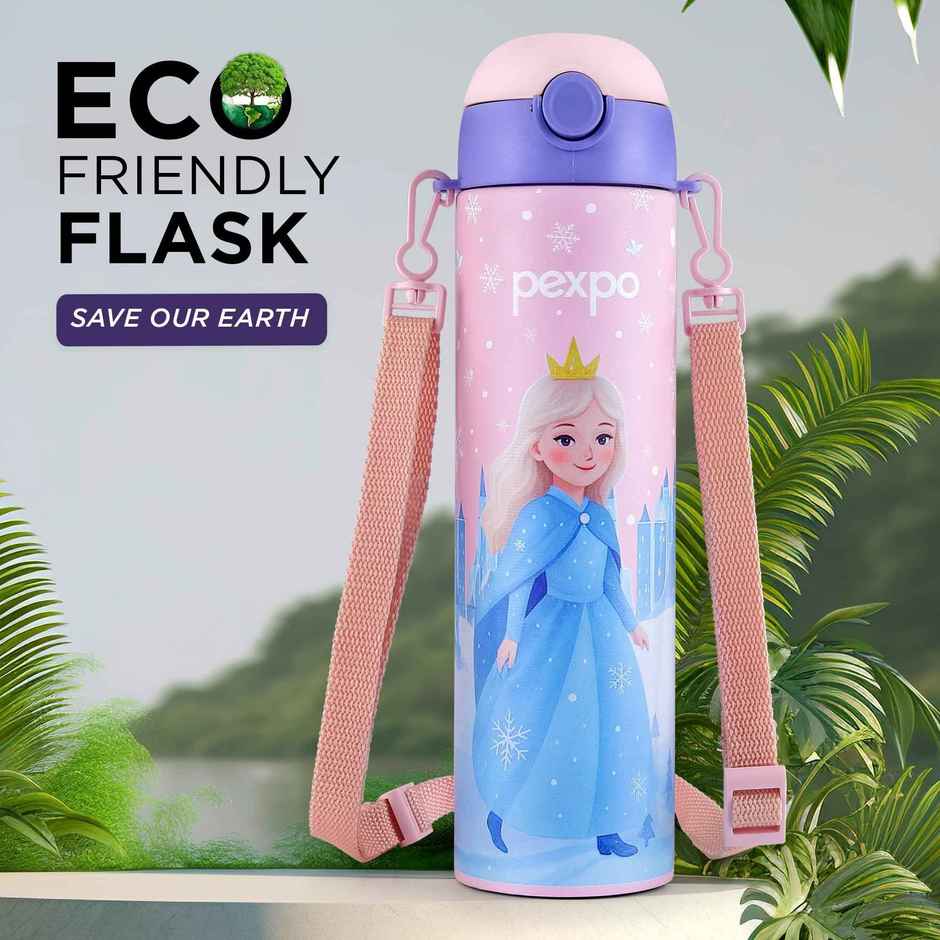 Go24 | Pexpo Pixy Hot & Cold Stainless Steel Kids Bottle | Thermosteel Flask | Pink | 470 ml