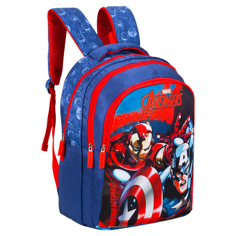 Striders Marvel Avengers School Bag for Boys Blue 16 Inch Kids Backpack with Padded Straps