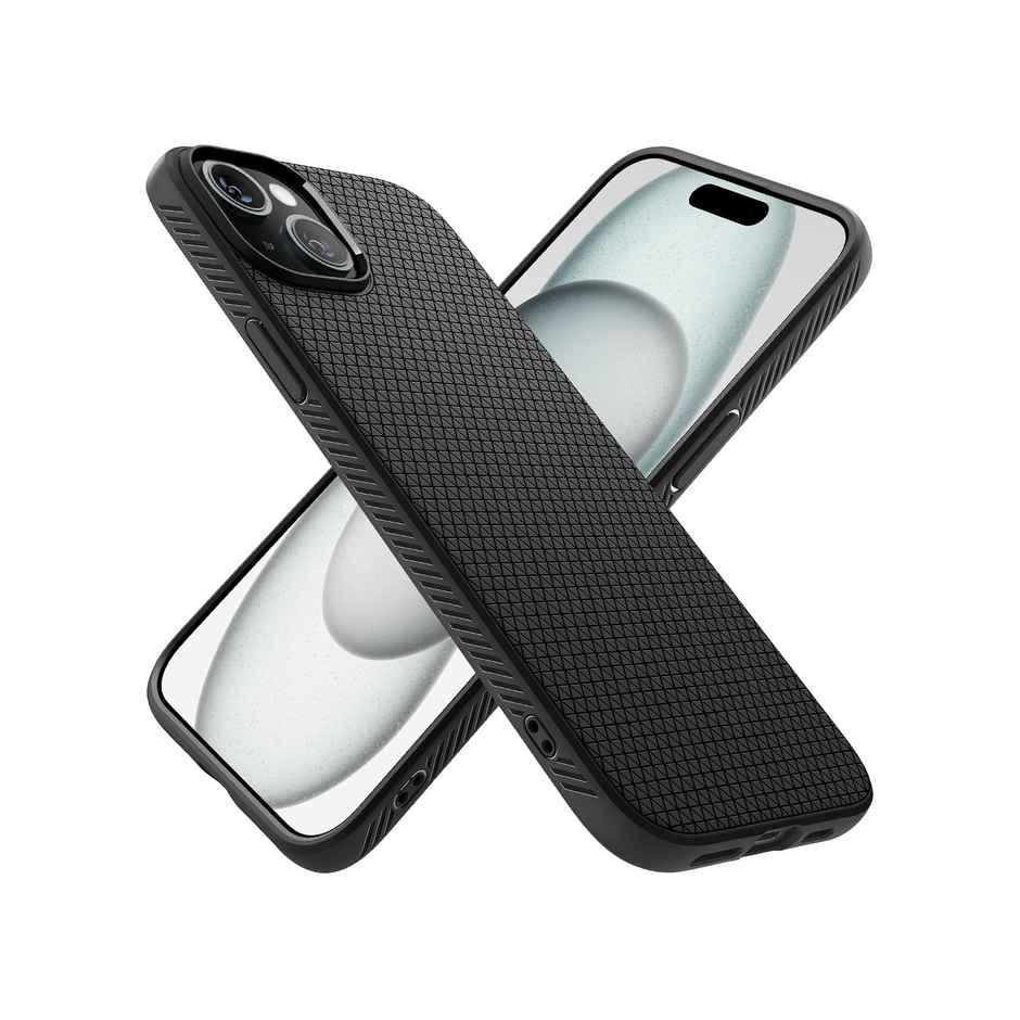 Spigen Liquid Air Back Cover Case Compatible with iPhone 15 Plus (TPU | Matte Black)
