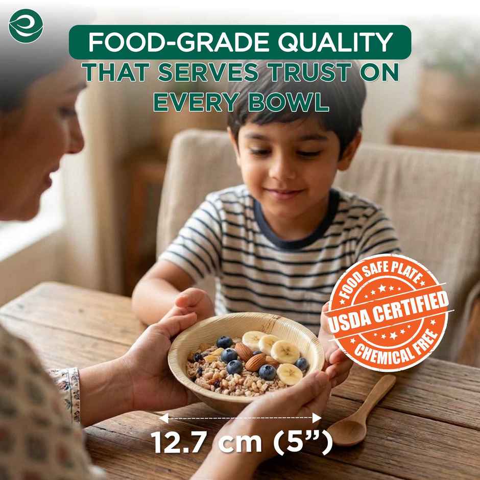 Palm Leaf Bowl | Round | 210 ml | 10 Count | Eco Soul