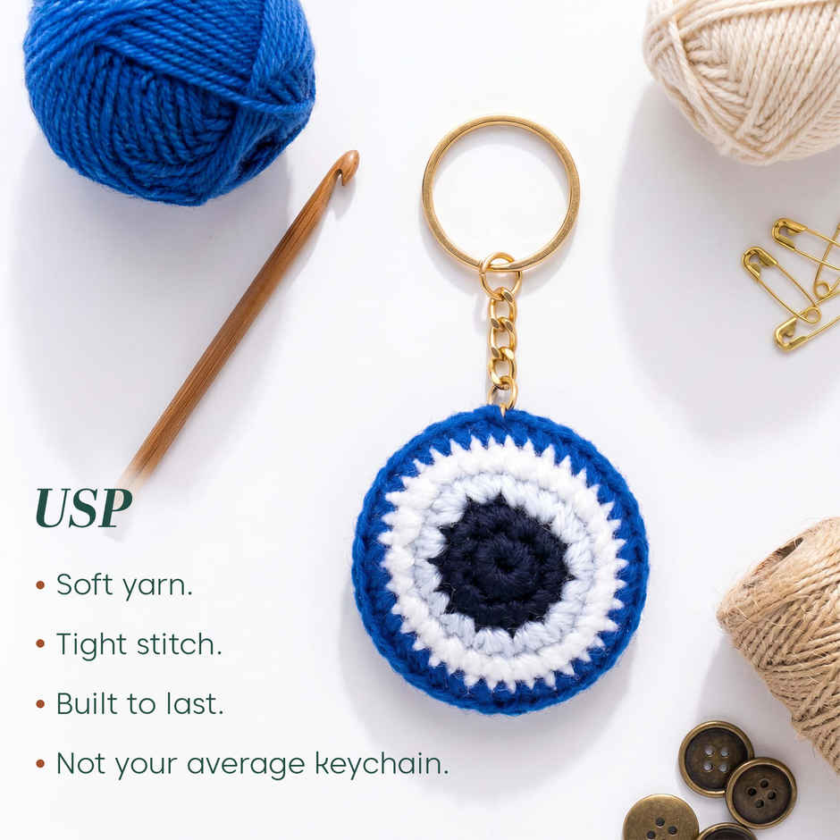 Kyari Handmade Crochet Evil Eye Keychain