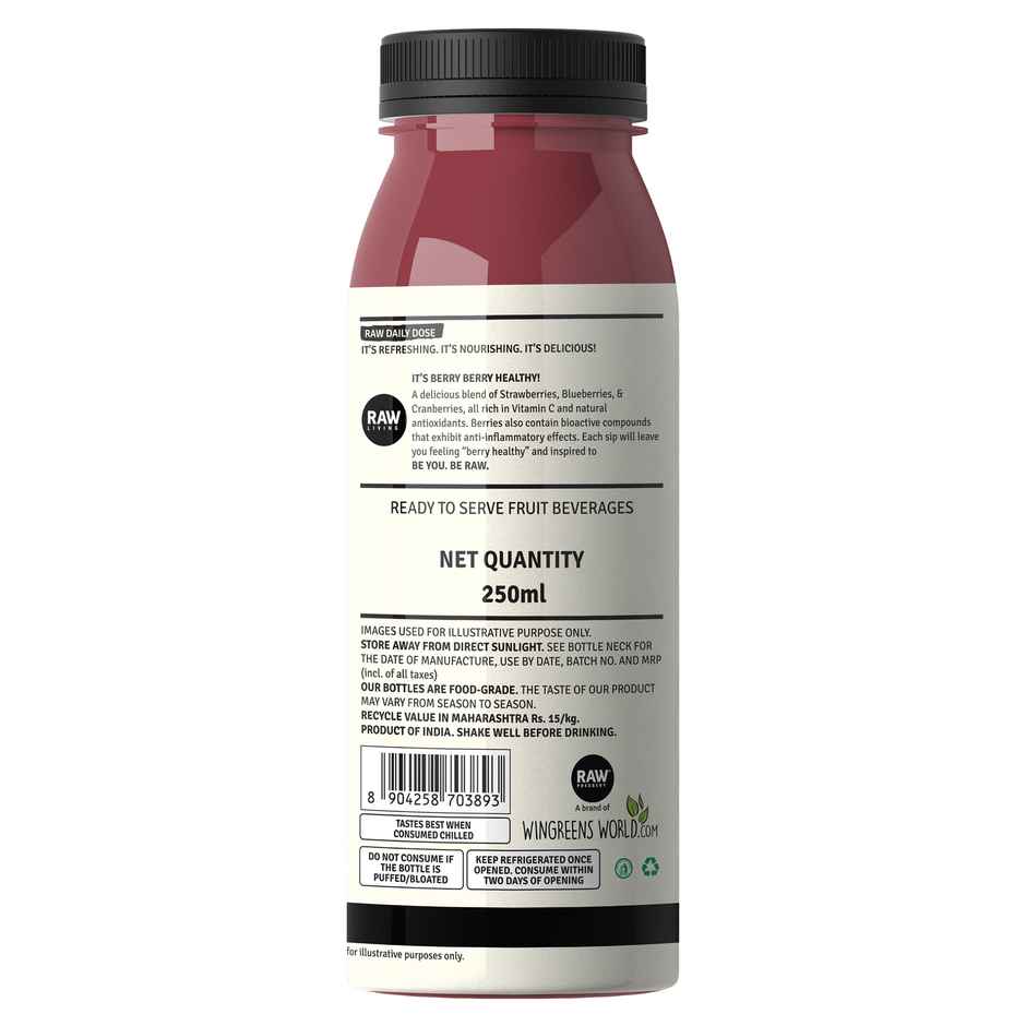 RAW Pressery Berry Healthy  Strawberry, Blueberry & Cranberry Juice  Daily Dose