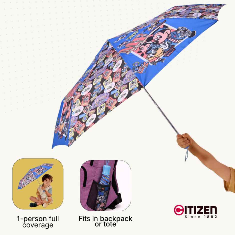 Citizen Manual Kids Umbrella Mickey Mouse Print | 21 inch | 3 Fold