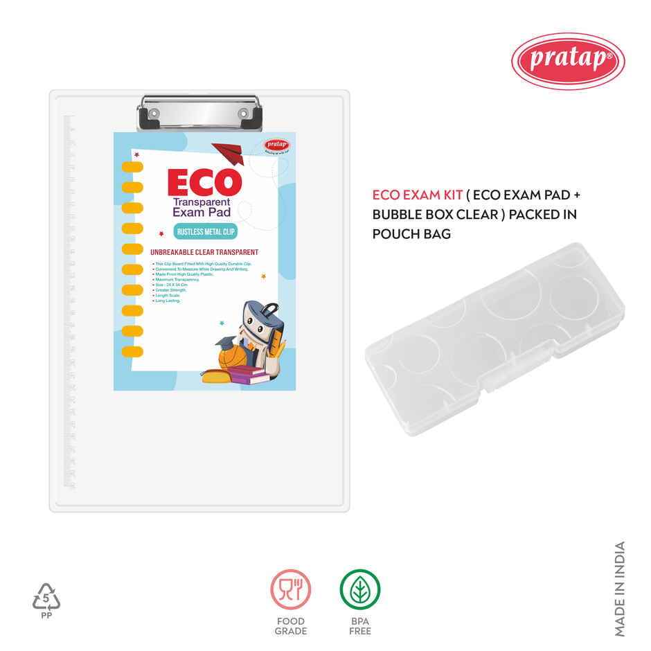 PRATAP Eco Exam Kit ( Eco Exam Pad + Bubble Box Clear ) Packed In Pouch Bag