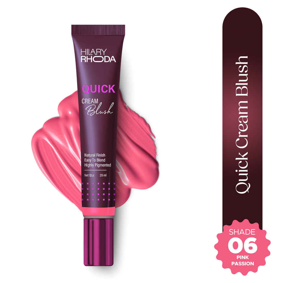 Hilary Rhoda Quick Cream Blush | Highly Pigmented & Dewy Finish | Pink Passion - Shade 06
