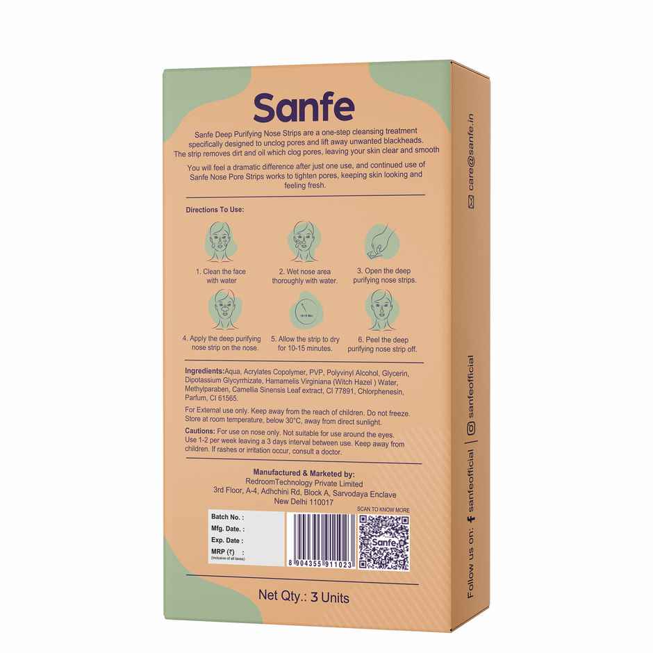 Sanfe Deep Purifying Nose Strips with Green Tea & Witch Hazel