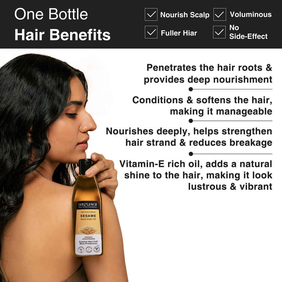 Soulflower Sesame Oil for Hair Loss Due to Thinning