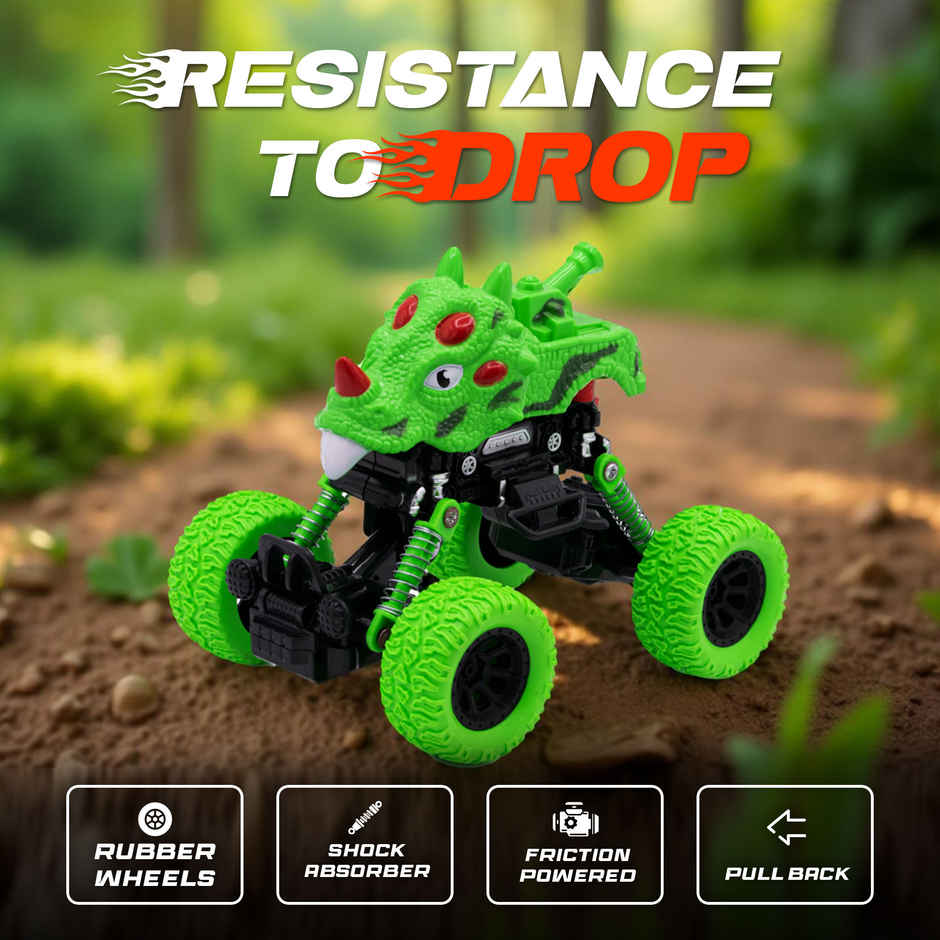 SEEDO No Battery Mechanical and Friction Power Pull Back Dino 1 | Green