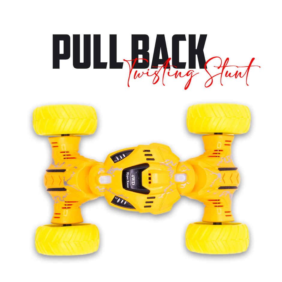 SEEDO No Battery Mechanical and Friction Power Pull Back Twisting Stunt | Yellow