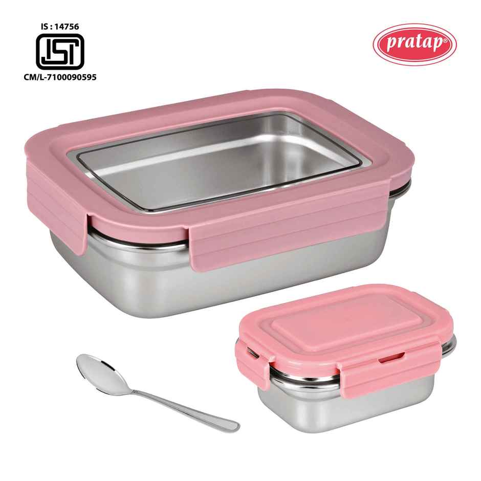 Stainless Steel Lunch Box with Inner Container and Spoon | Leak Proof, BPA Free Dishwasher Safe