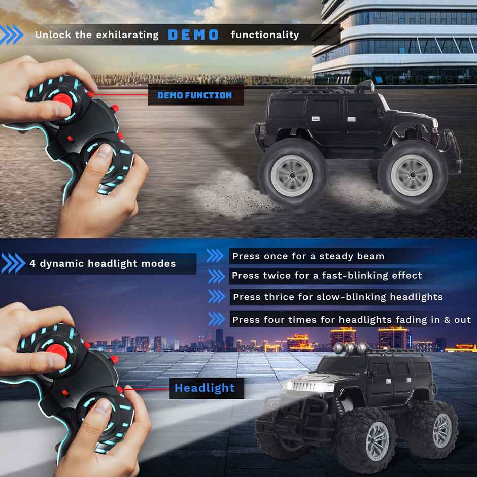 Race N Roll Off Roader Rechargeable Remote Control Monster Truck - Humm Black