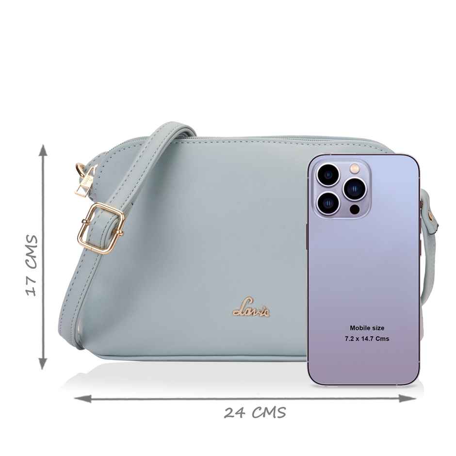 Lavie Women's Archer Pu Sling Bag | Premium Saffiano Texture | Medium | Blue