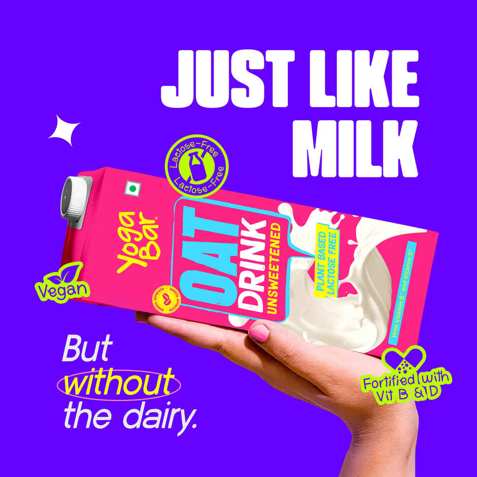 Yoga Bar Oat Milk | With Vitamins B and D | Plant Based Unsweetened | Dairy and Lactose Free Milk