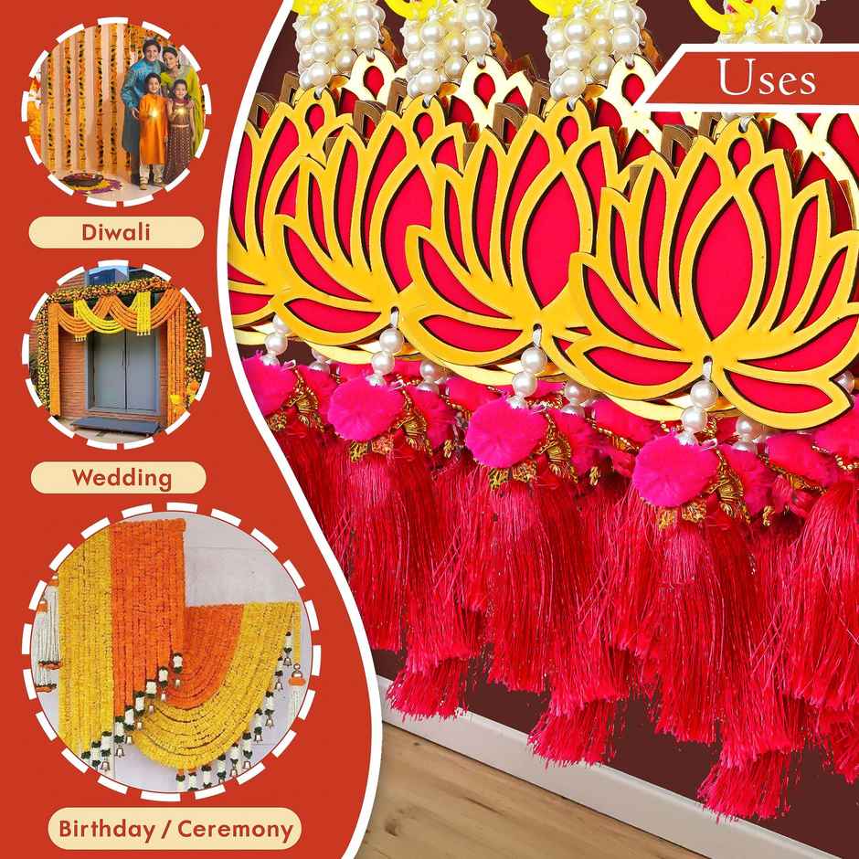 Lotus Flower Decorative Wall Hanging for Home Decor Pack  of 6 | eCraftIndia