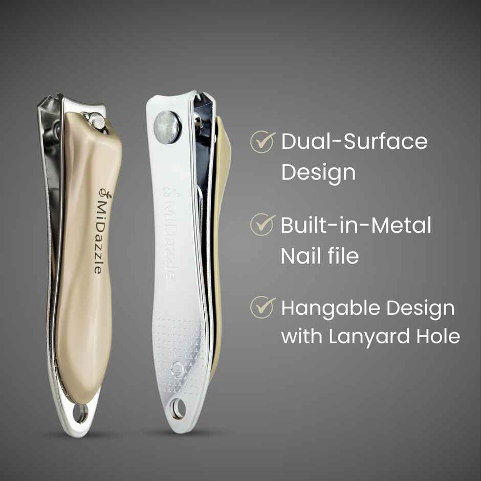 Midazzle Curve Nail Clipper, Fingernail and Toenail Cutter | Elegant Gold | MINA3708