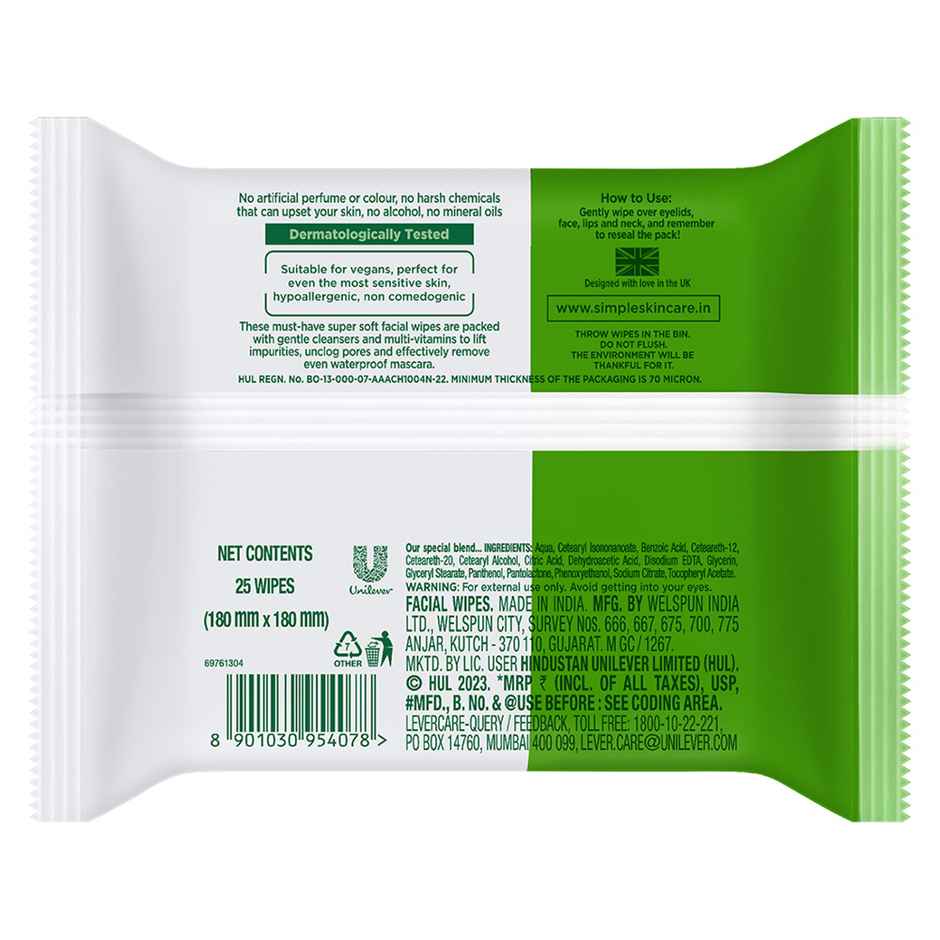 Simple Kind To Skin Micellar Cleansing Wipes 25 Wipes