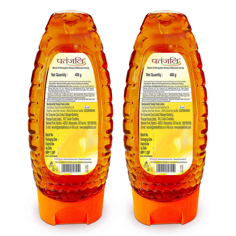Patanjali Natural Honey Squeeze Pack- No Added Sugar