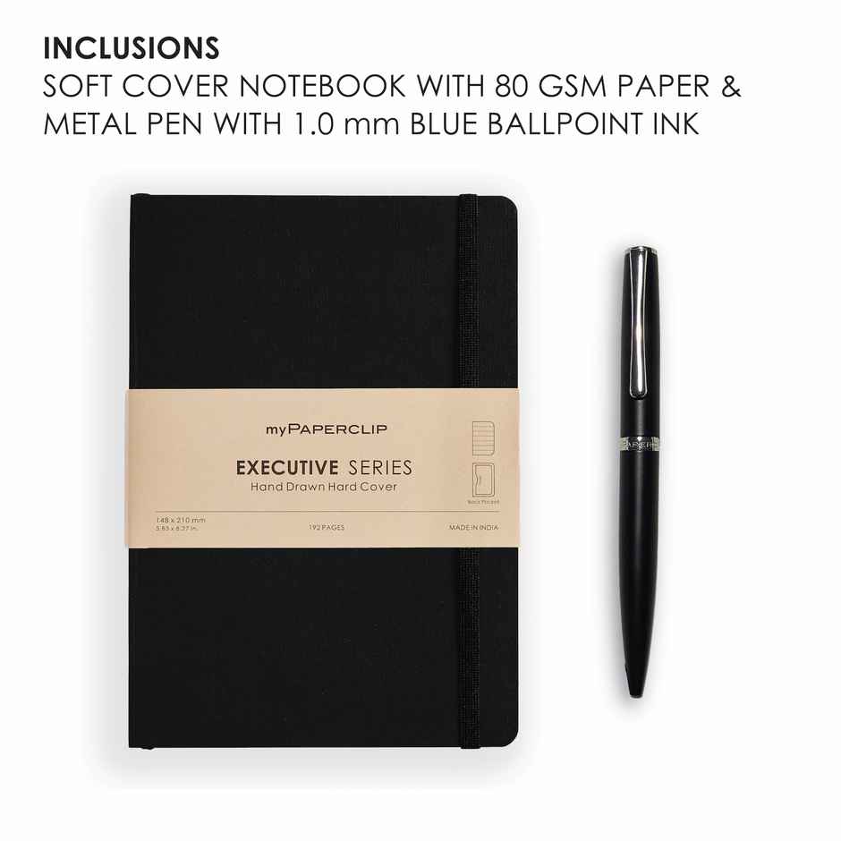 myPAPERCLIP Notebook And Pen Executive Combo Set | Black